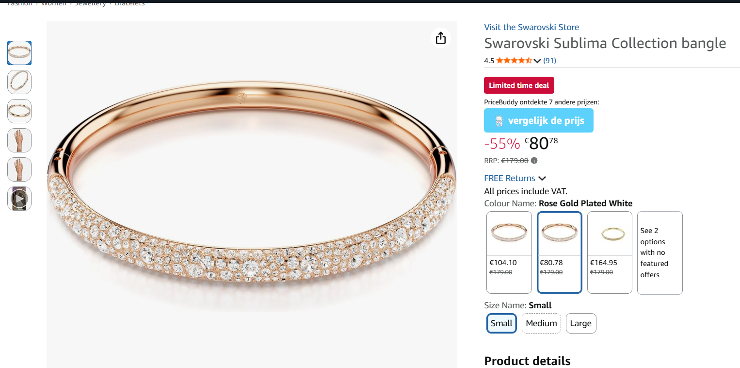 Swarovski Sublima - Dames Armband - Roségoud