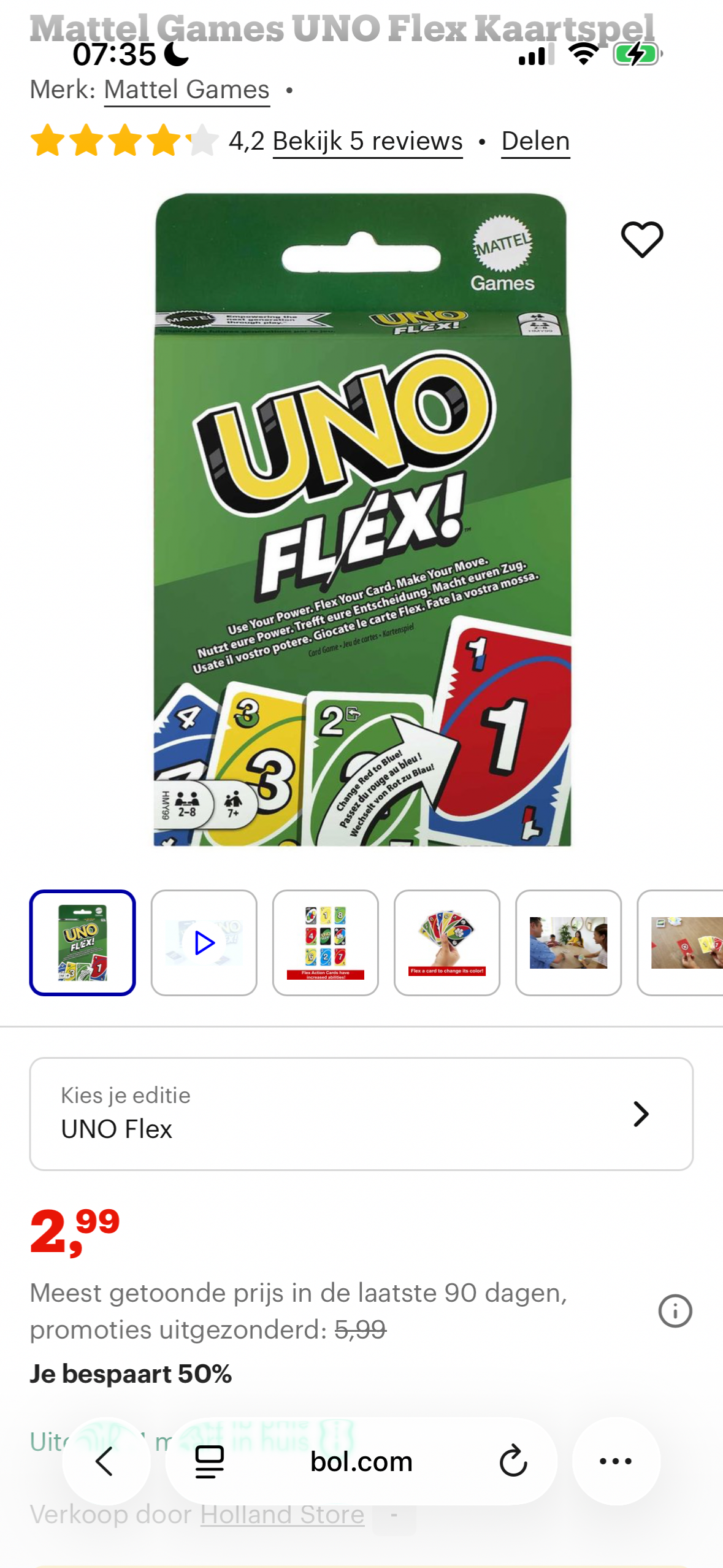 Mattel Games UNO Flex Kaartspel -50%