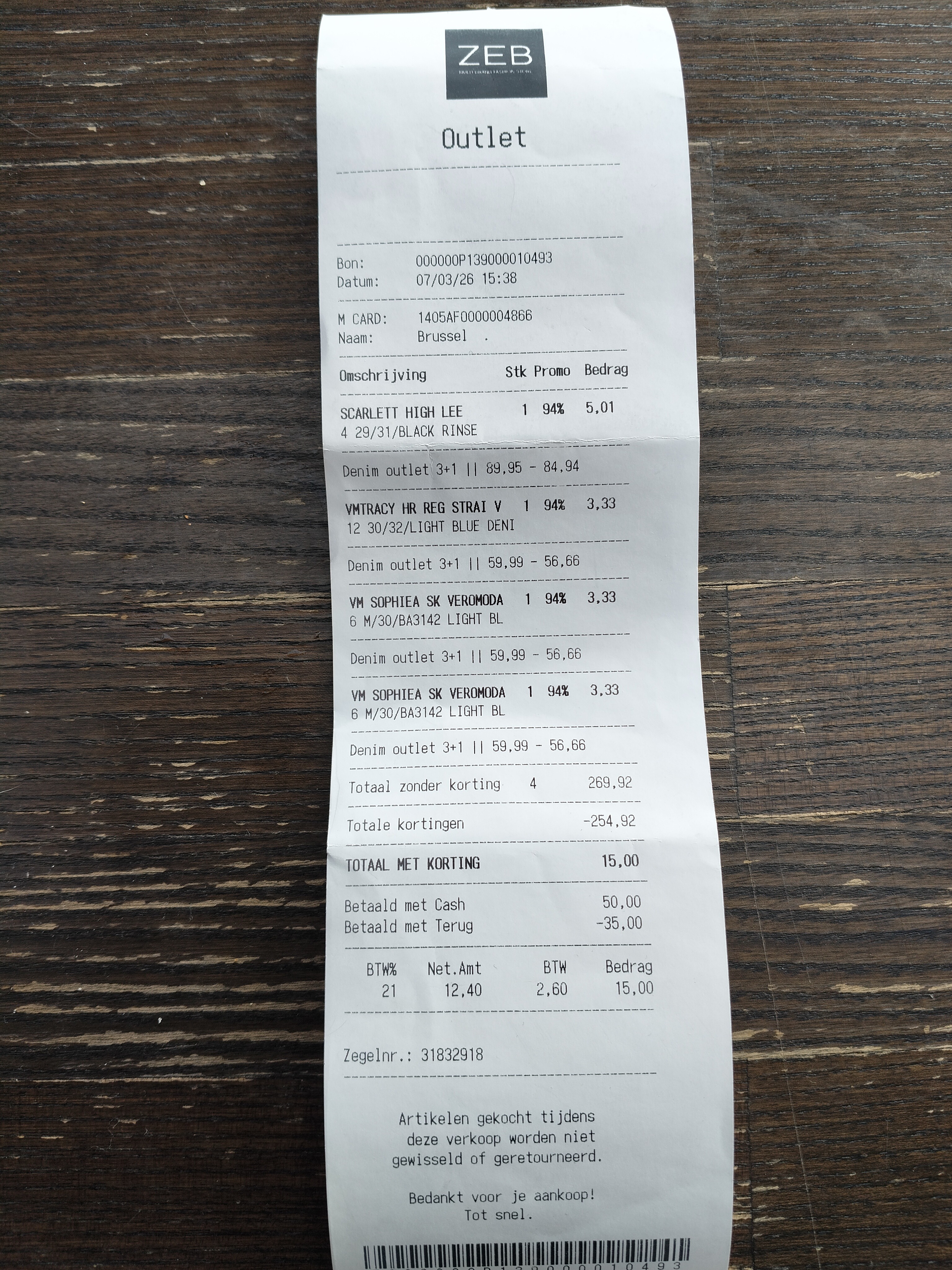 Stockverkoop zeb in Aalst €5 per broek