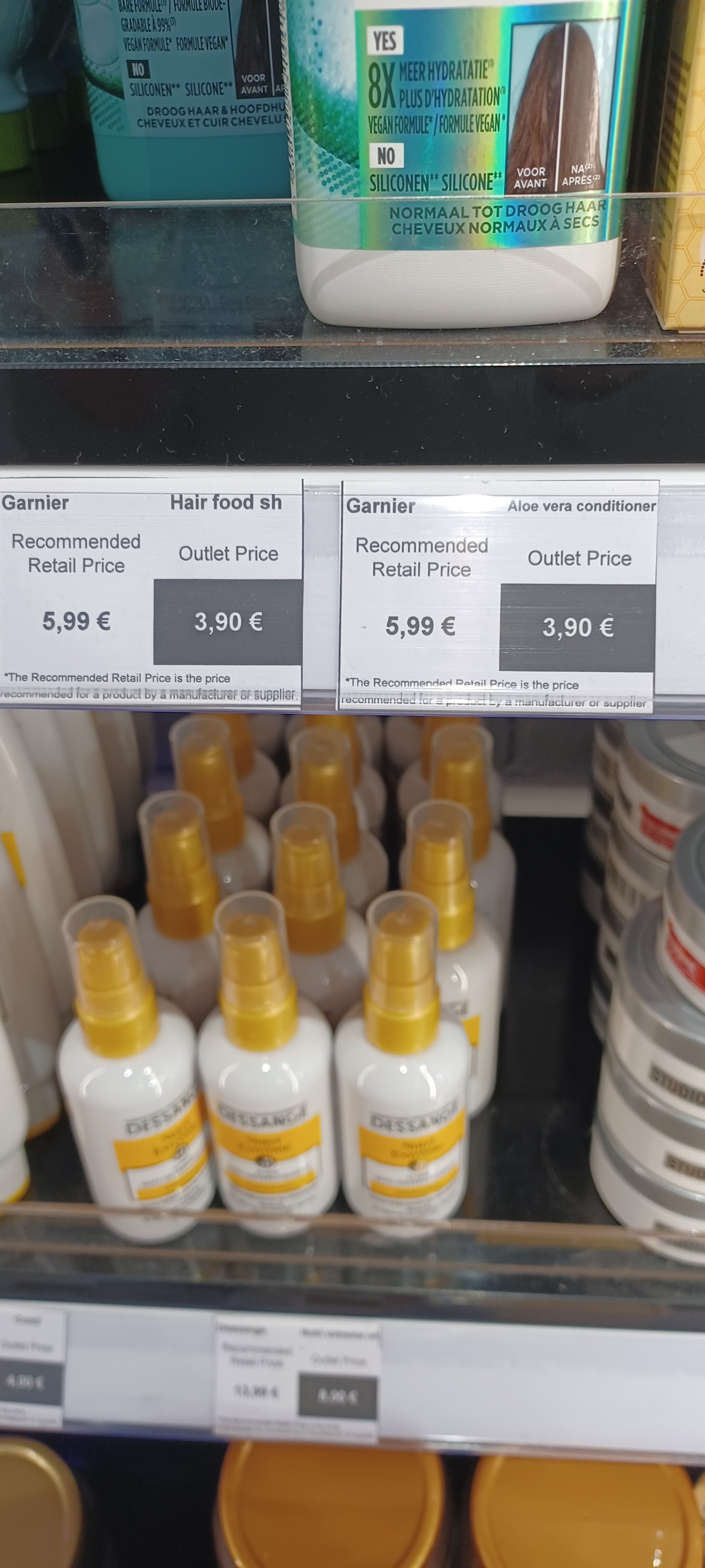 Garnier aloë vera shampoo en conditioner 3.90 euro plus nog eens min 20%