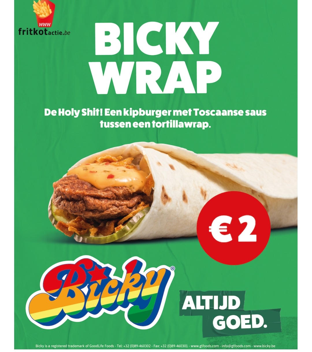 Fritkotactie: Bicky Wrap aan 2€ 😋