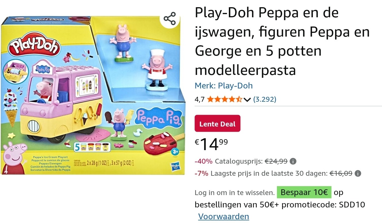 Play-Doh Peppa pig's ijscowagen speelset