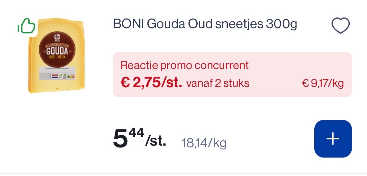 Gouda kaas goedkoper bij okay