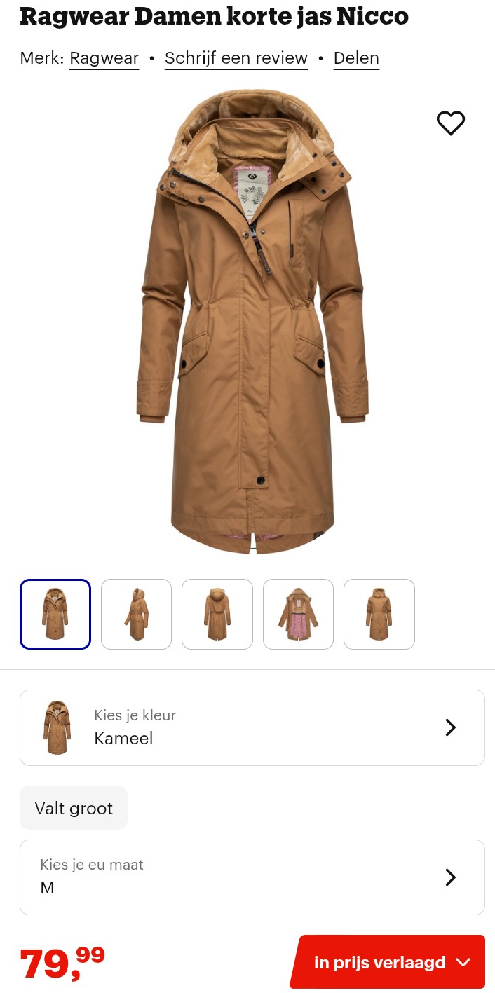 Dames parka Ragwear met €90 korting bij Bol