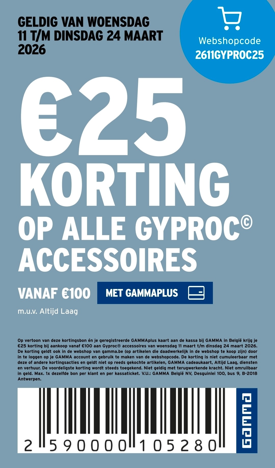 Tot €25 korting op alle Gyproc accessoires