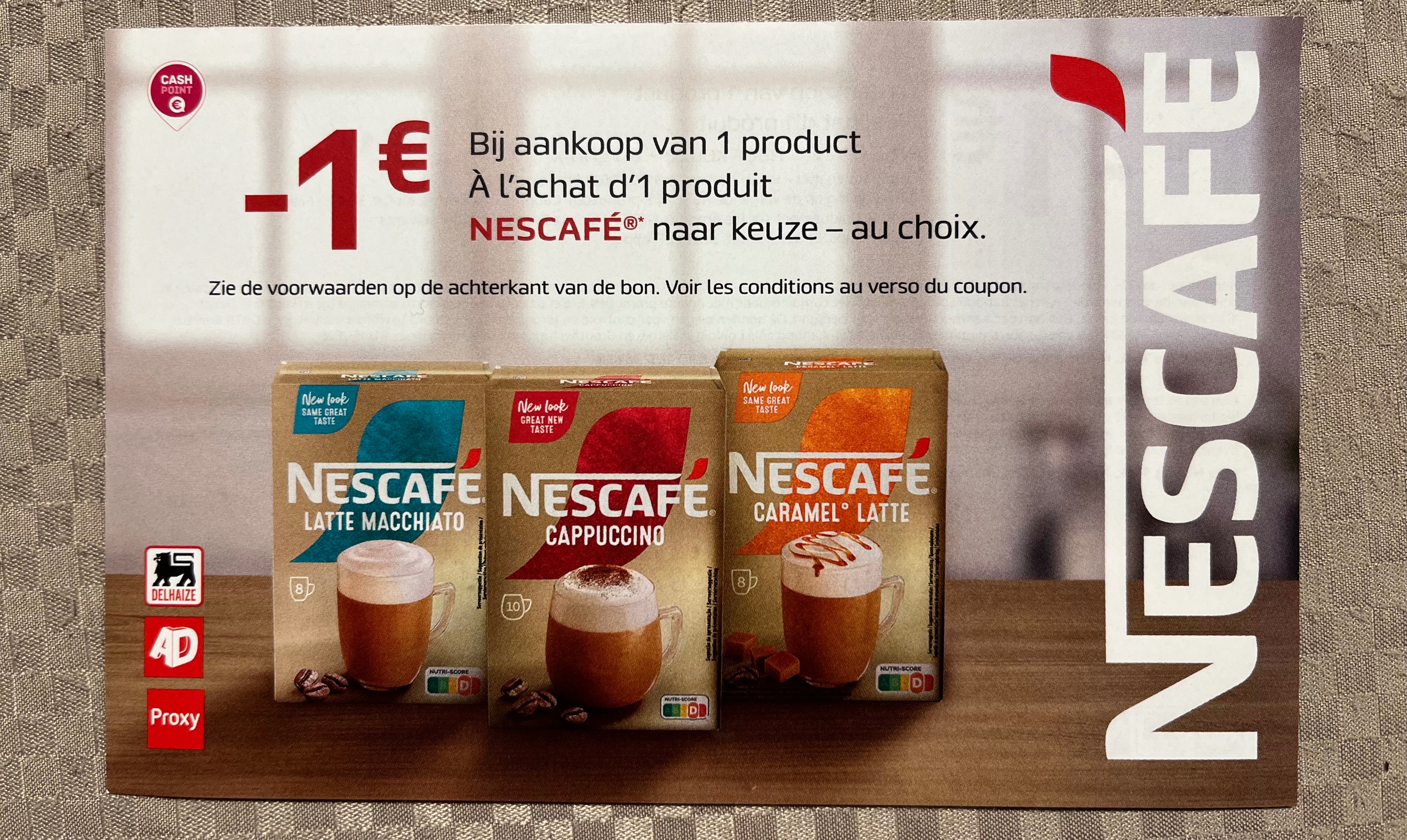 Nescafé oploskoffie in promo bij Delhaize +coupon