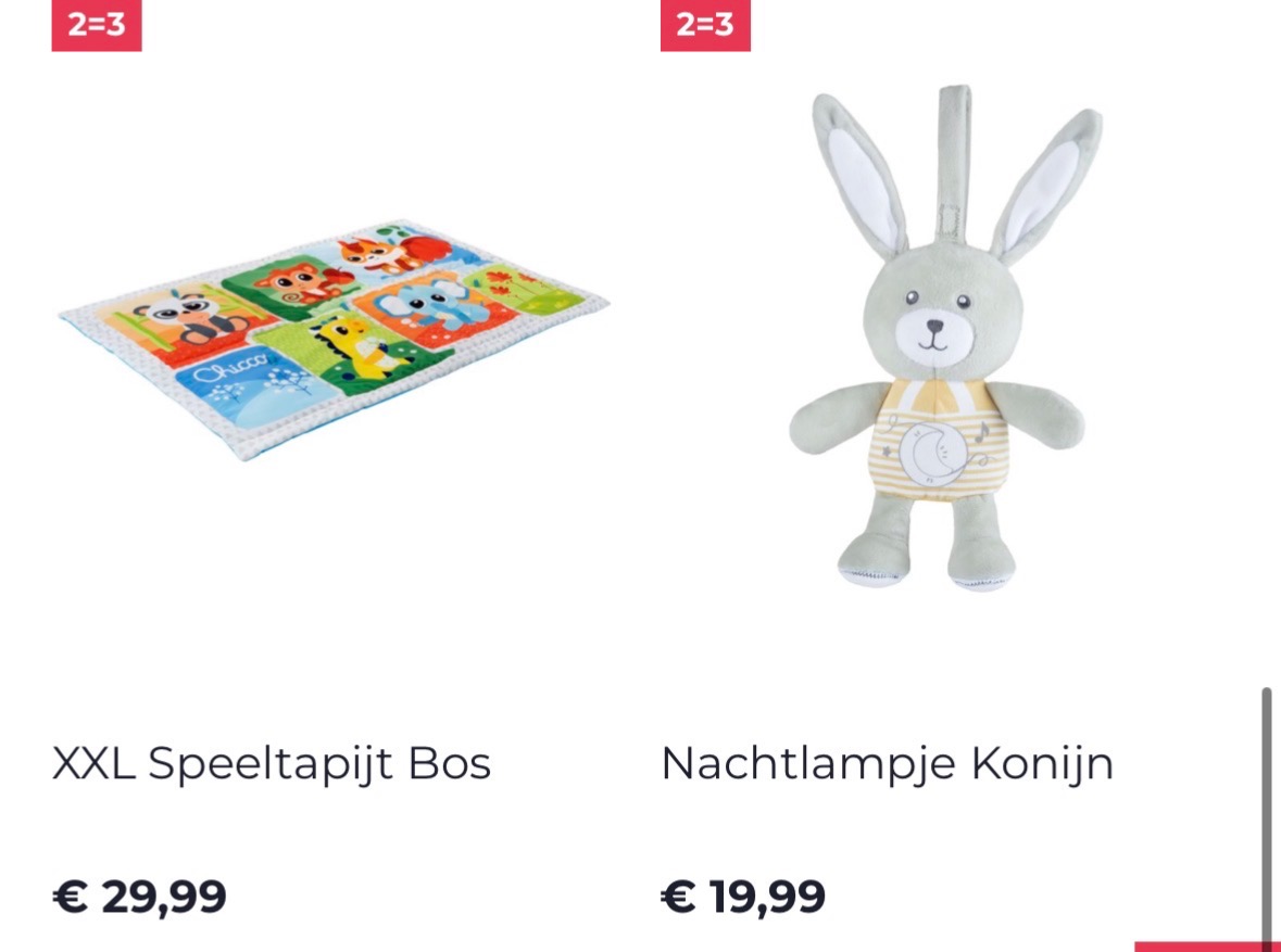 3e gratis op speelgoed bij Chicco