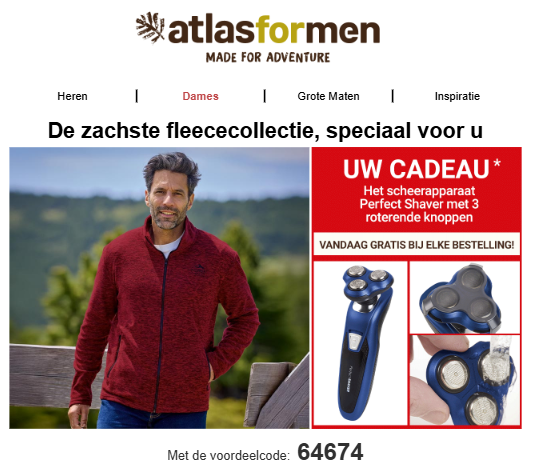 Atlas For Men: gratis scheerapparaat