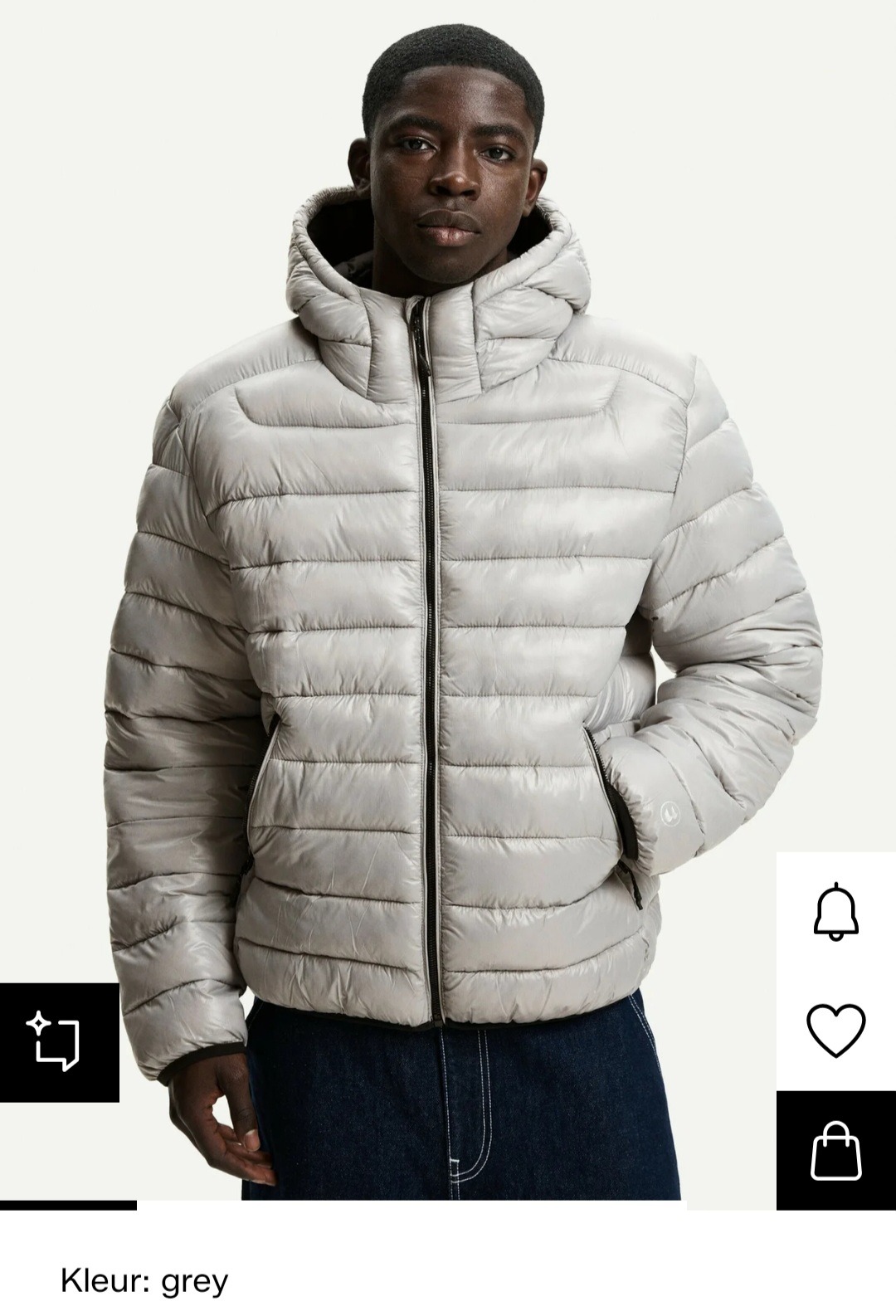 Bershka Winterjas grey maat L en XL-44%