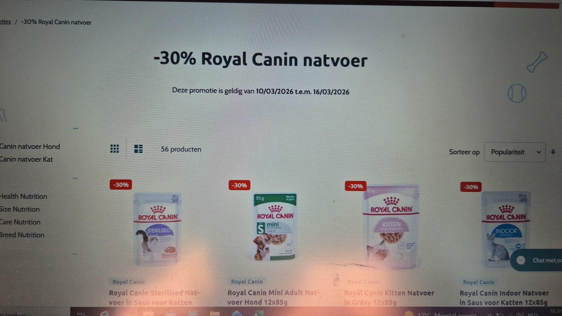 30% korting op natvoer Royal Canin