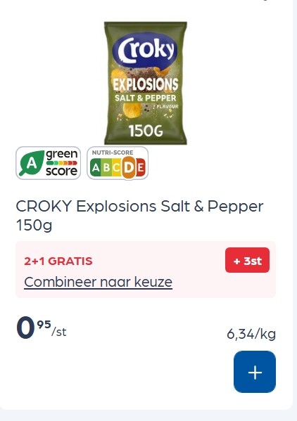 Croky explosions goedkoper + promo 2+1