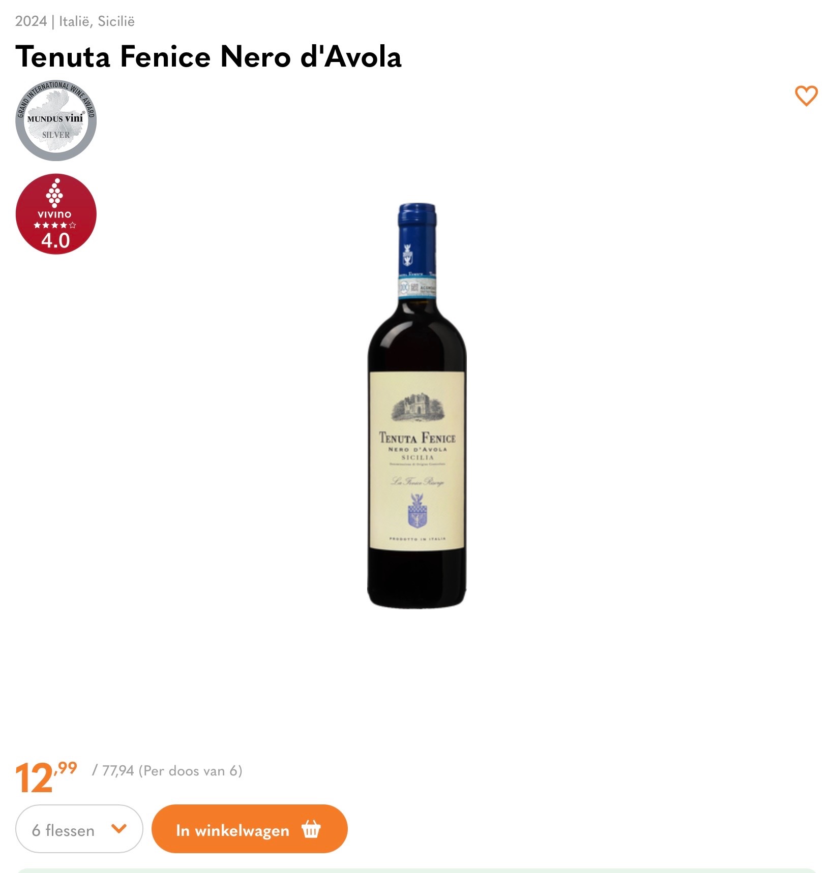 Tenuta Fenice Nero d’Avola Sicilië -38%