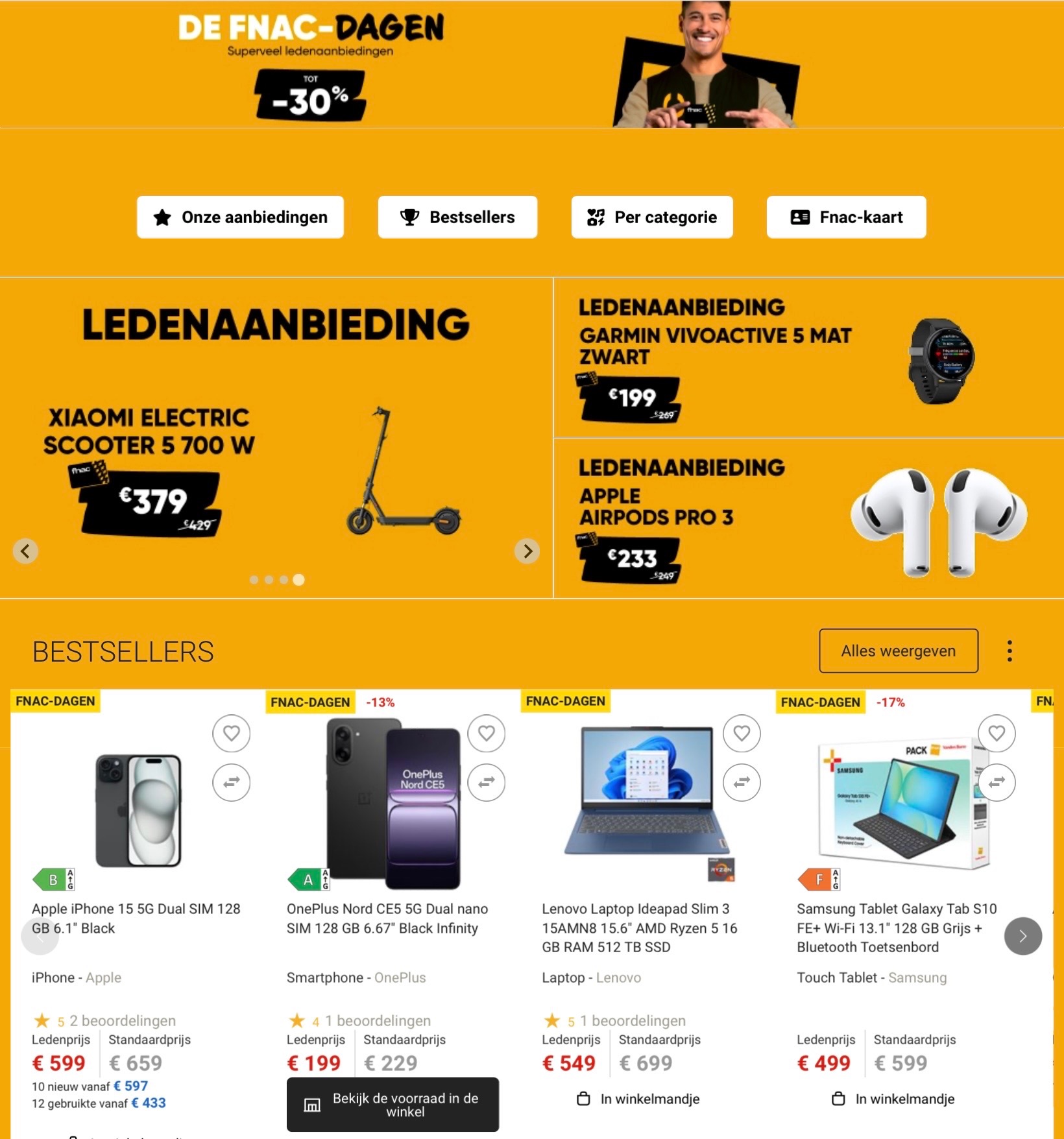 Fnac dagen tot -35%