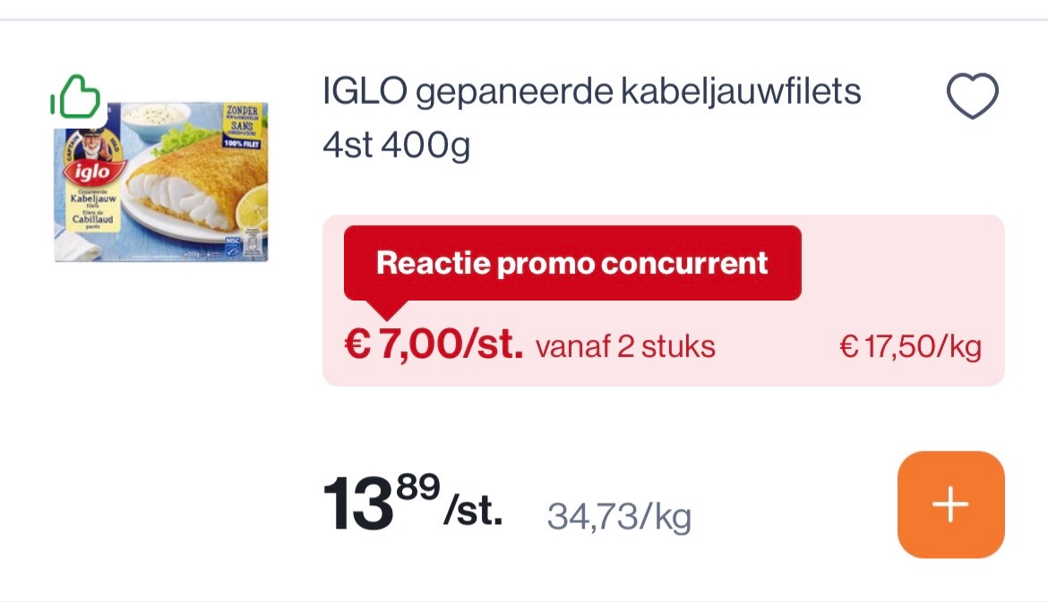 Iglo fish -50% bij Colruyt