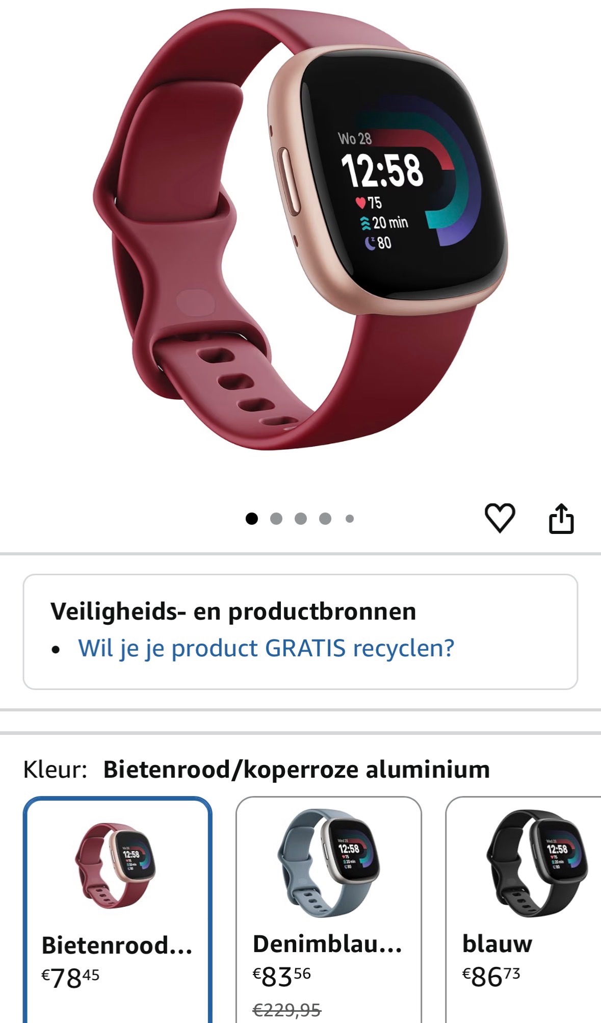 Fitbit Versa 4 goedkoop bij Amazon