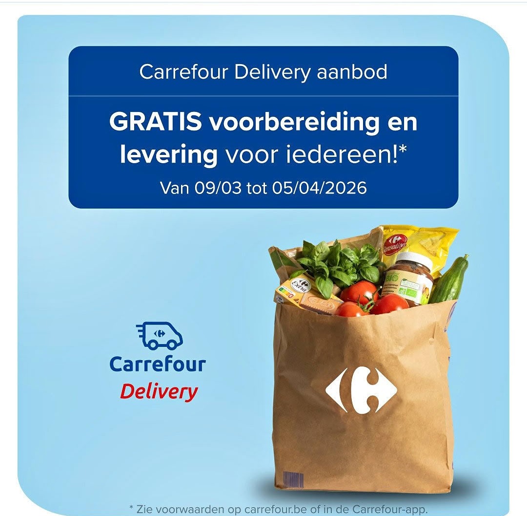Gratis delivery bij Carrefour 💙