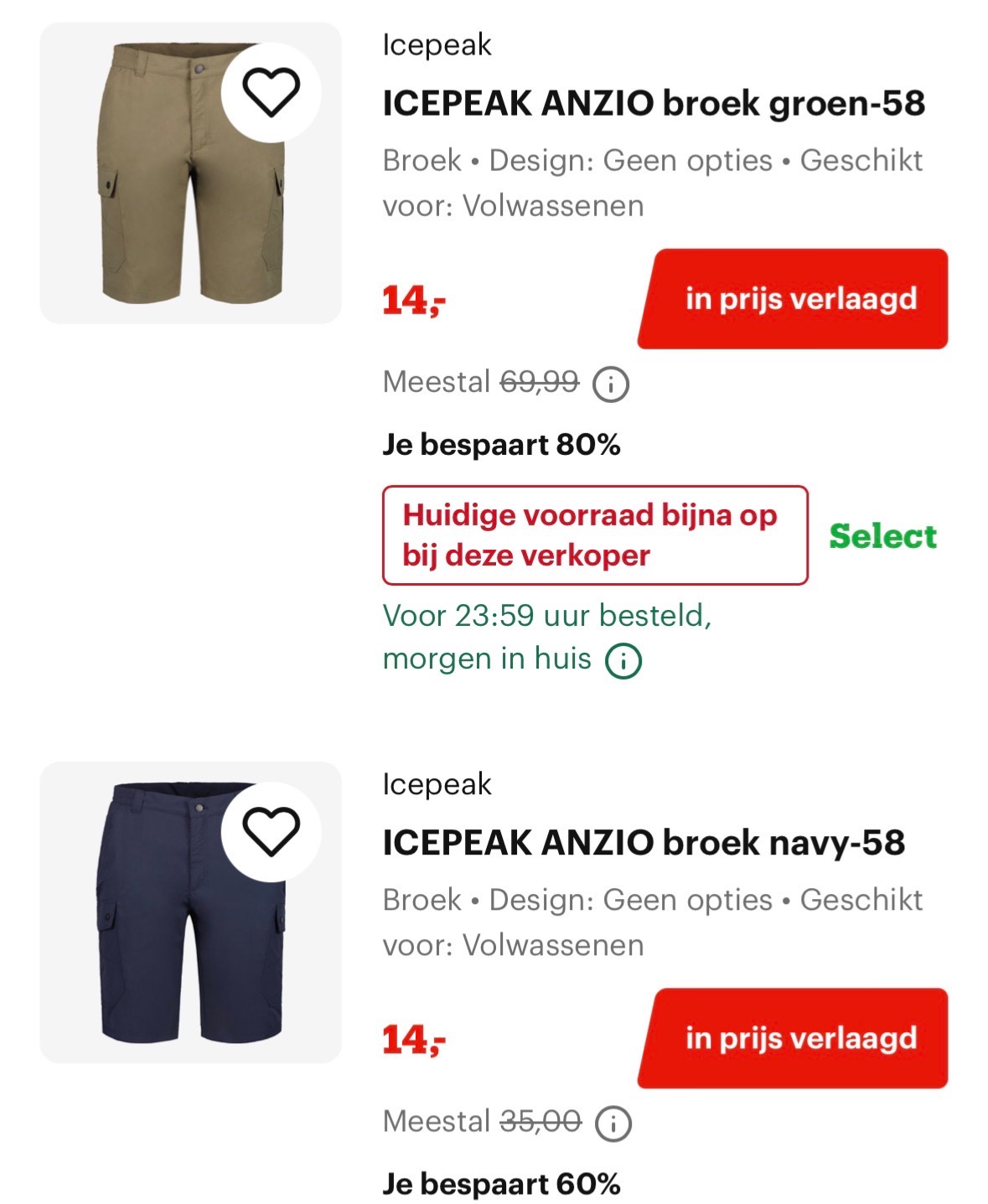 Icepeak heren shorts