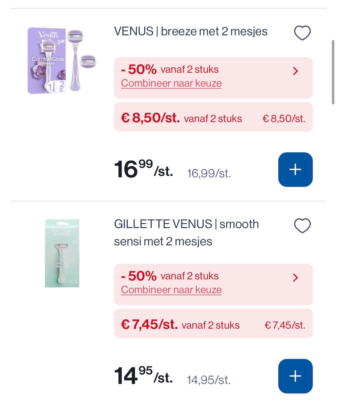 Gillette Venus producten in promo