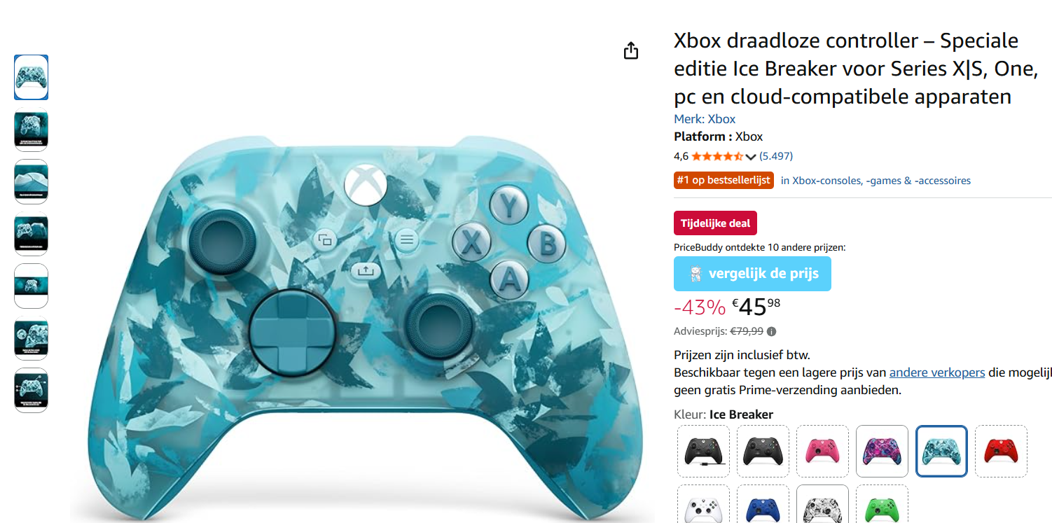 Xbox draadloze controller Speciale editie Ice Breaker