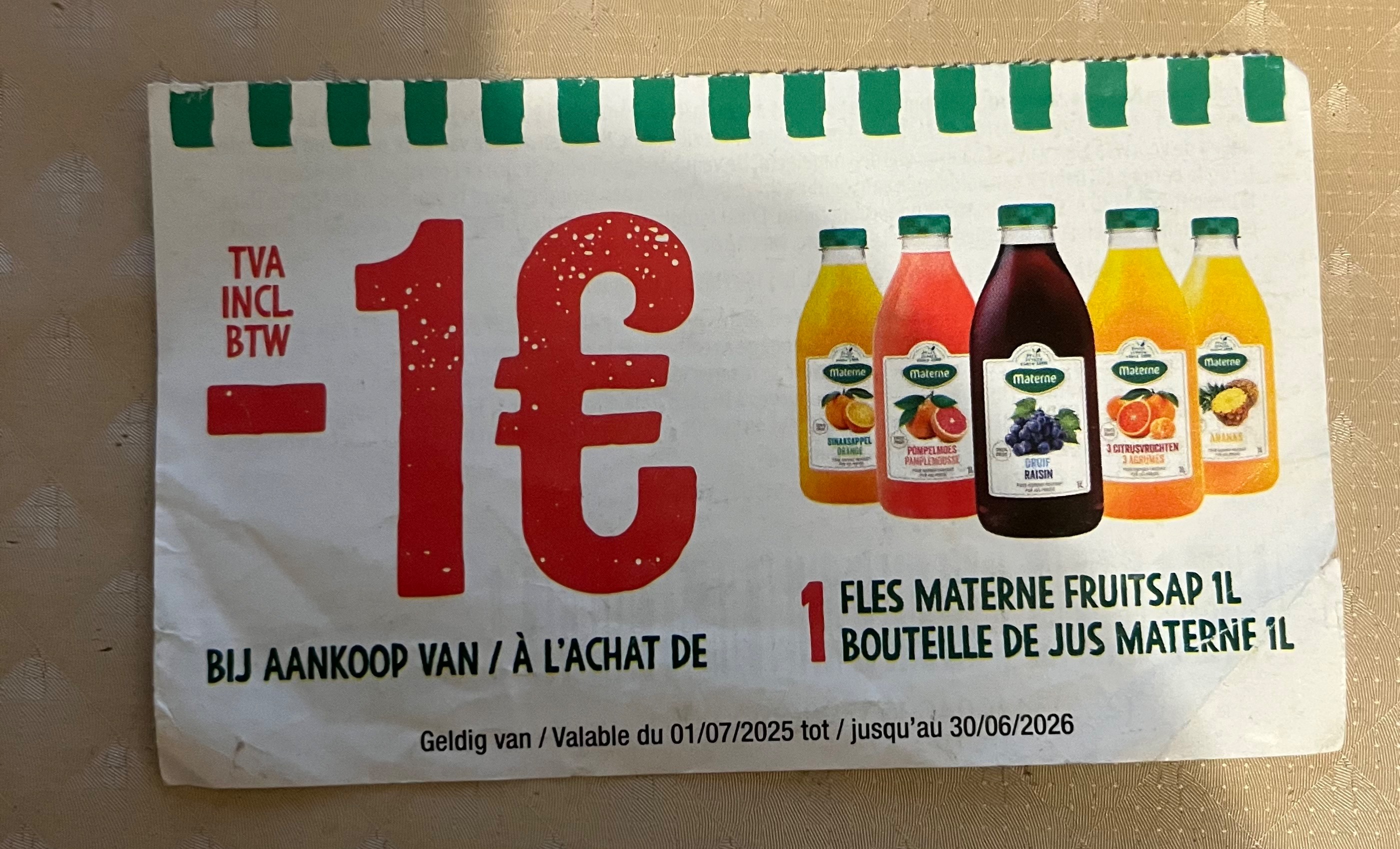 Materne vruchtensap goedkoper