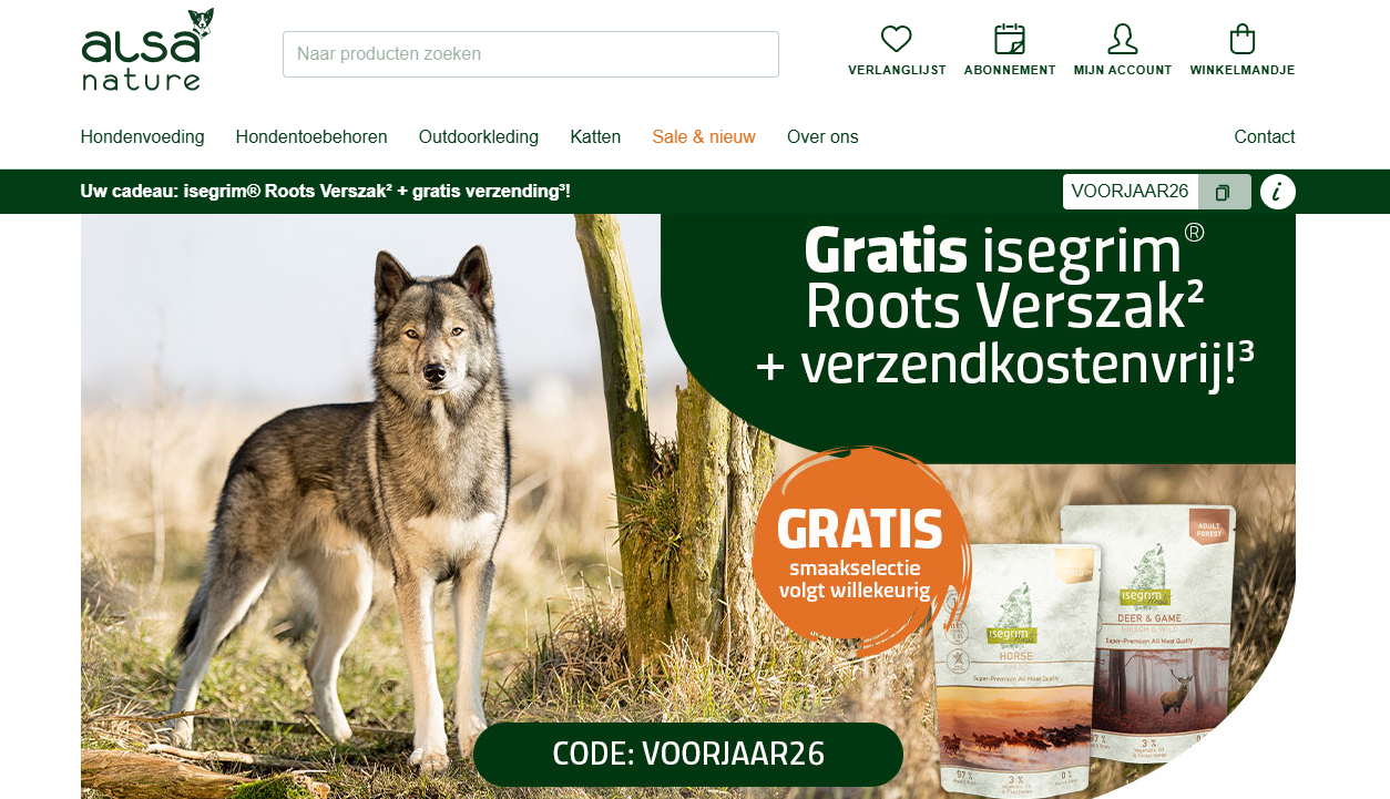 Alsa-nature.nl: gratis verszak & gratis verzending.