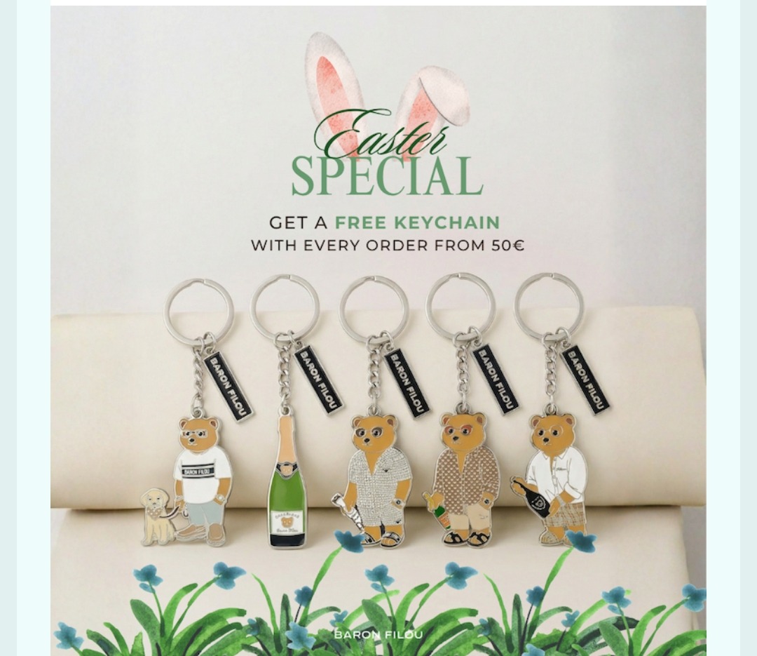 Gratis sleutelhanger bij aankoop €50 bij Baron Filou