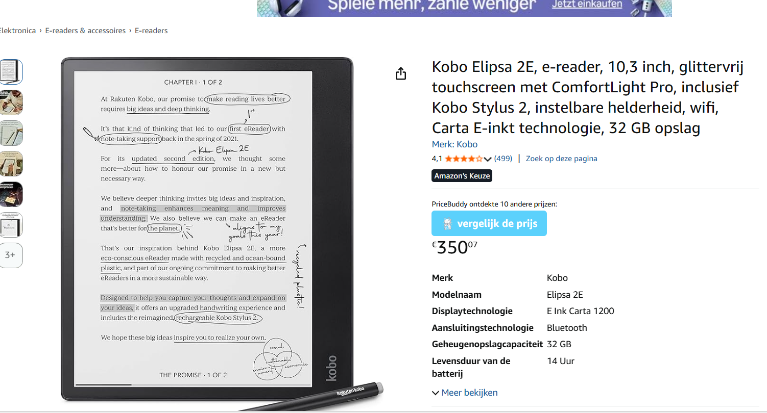E-reader: Kobo Elipsa 2E