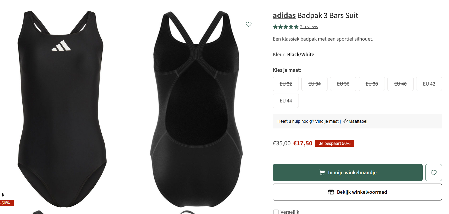 Badpak Adidas maat 42 en 44