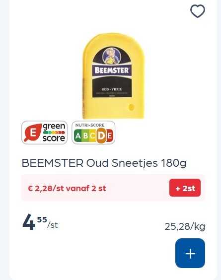 Beemster oude kaas in sneetjes -50%