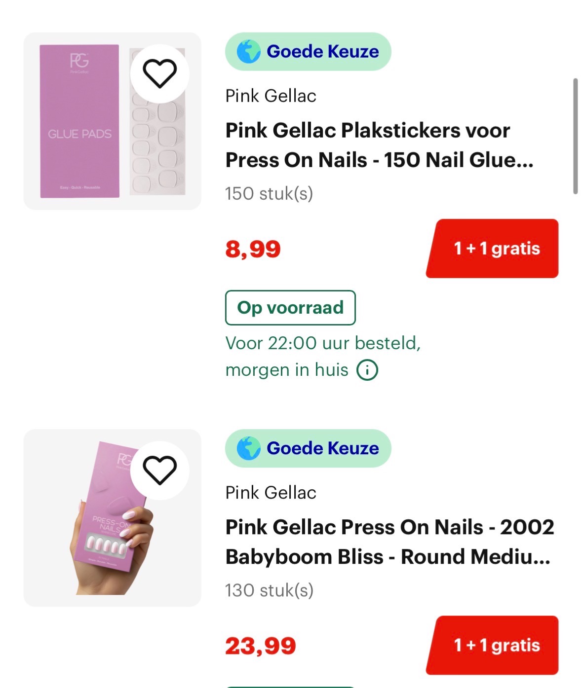 Pink Gellac artikelen