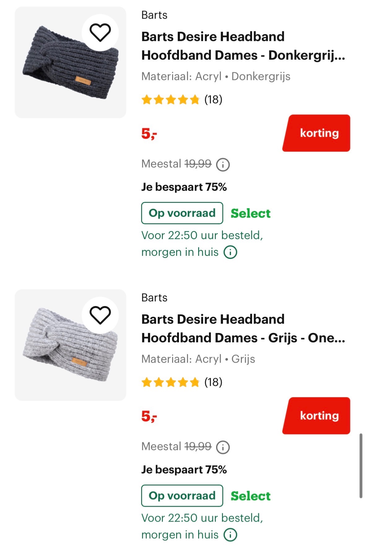 Barts hoofdbanden 5euro