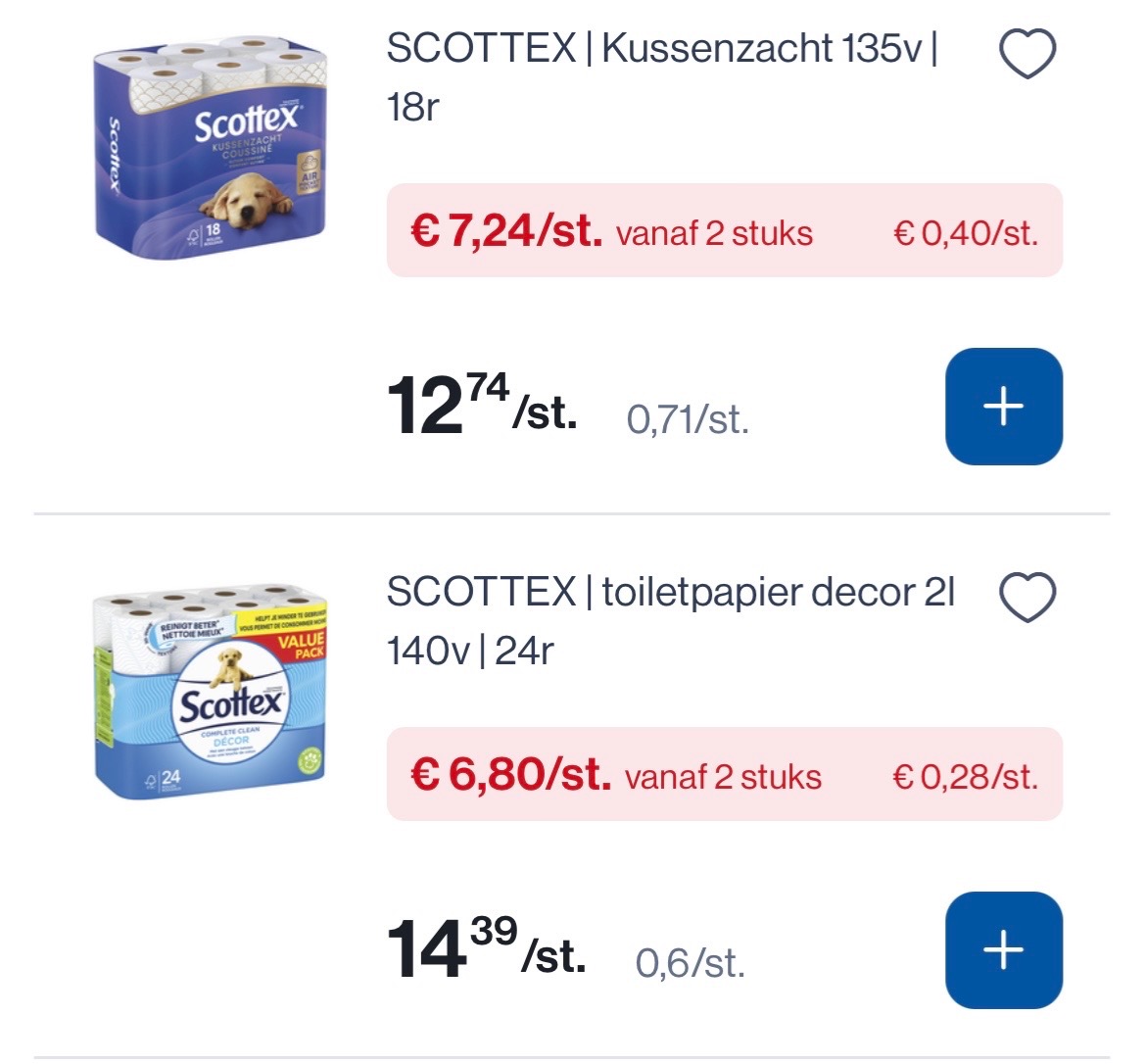 Scottex toiletpapier decor 24 rollen in promo (0,28€/rol)