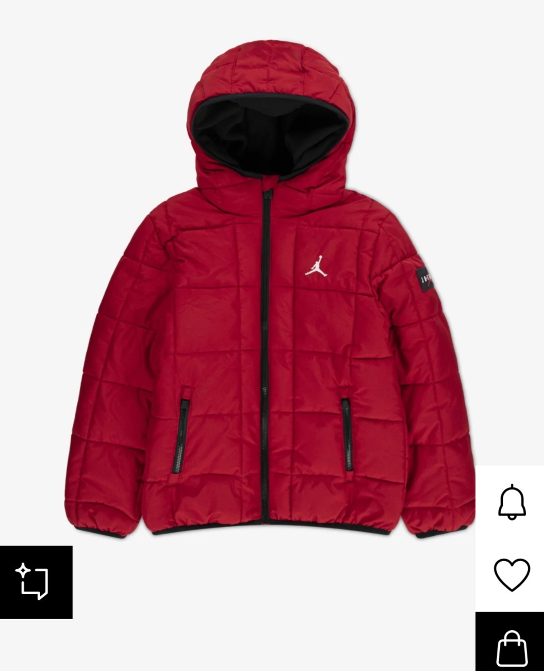 Jordan puffer winterjas maat 92-98 en 110-116