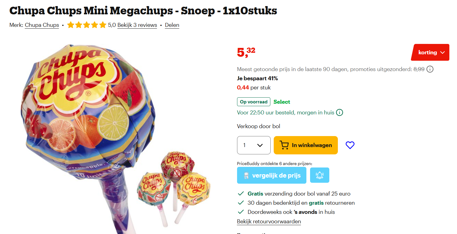 Snoepen bij bol.com Chupa Chups Mini Megachups