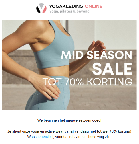 Yogakledingonline: tot -70% korting