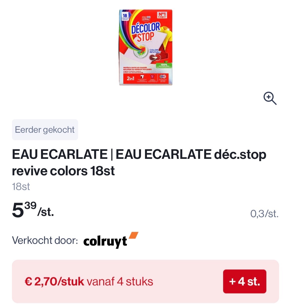 Decolor eau ecarlette doekjes goedkoper + coupon