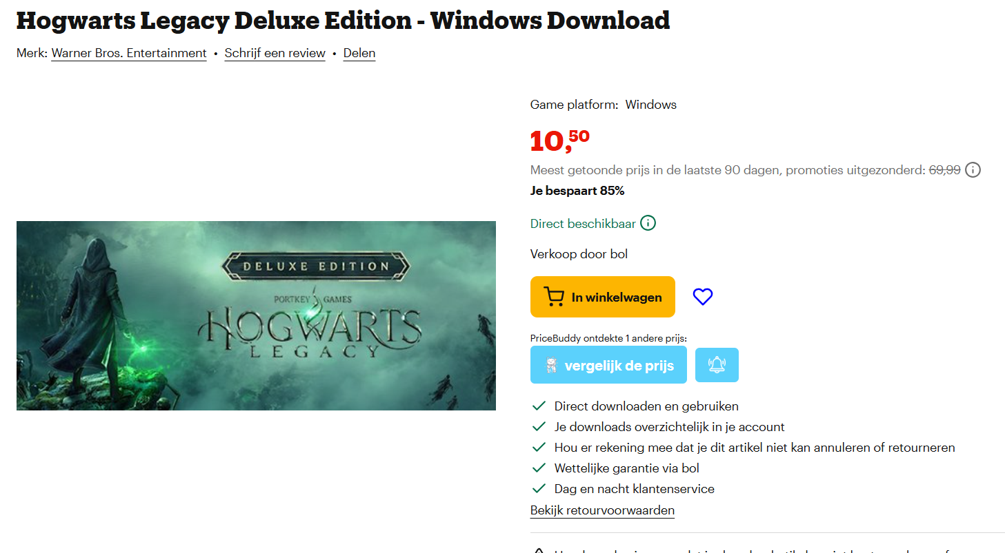 Populaire Hogwarts Legacy met 85% korting!