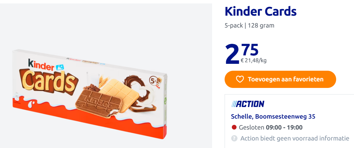 Kinder Cards, 5-pack goedkoop bij Action