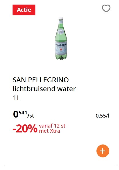 San Pellegrino lichtbruisend water 1L goedkoper