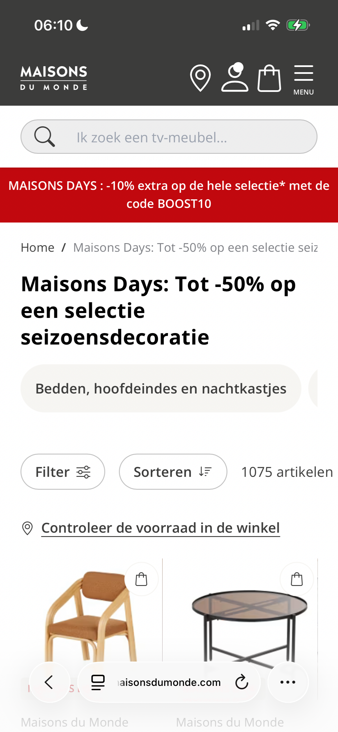 Extra kortingen bij Maison du Monde.