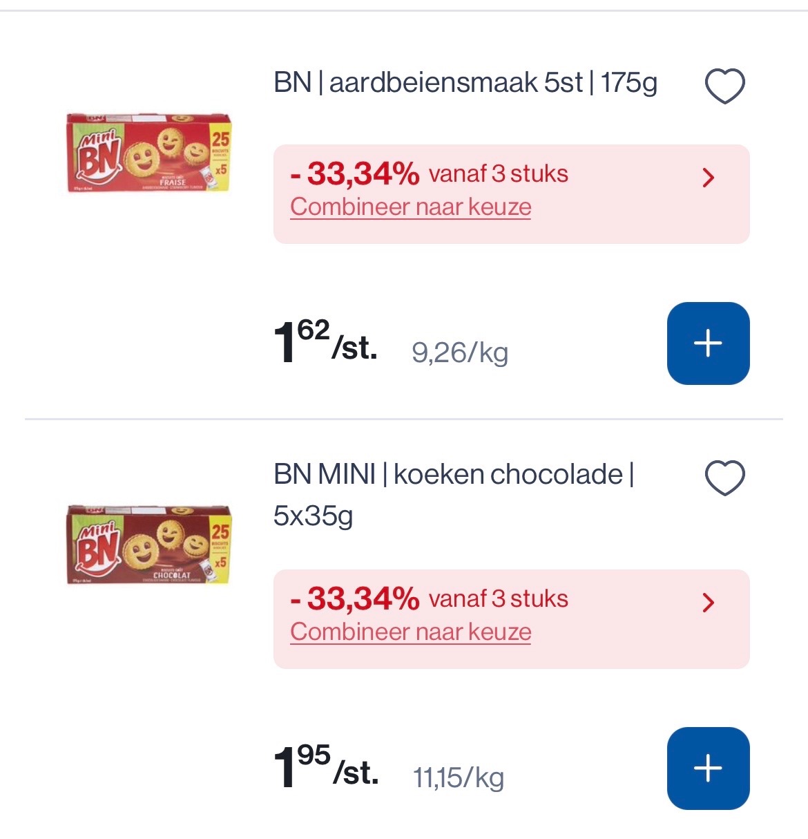 Bn koekjes aardbei en chocolade in promo