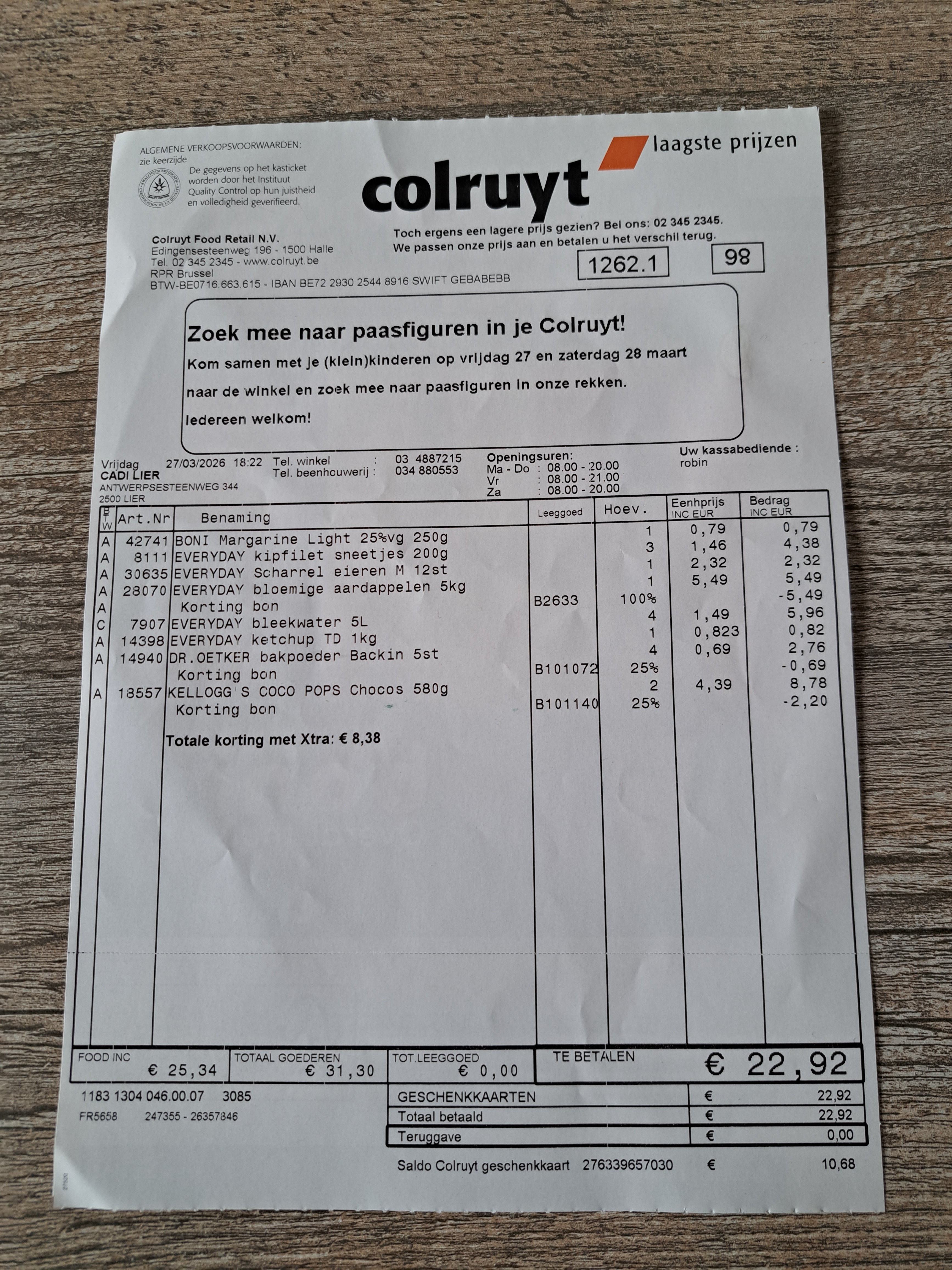 Colruyt dr.Oetker bakpoeder, kellogg´s
