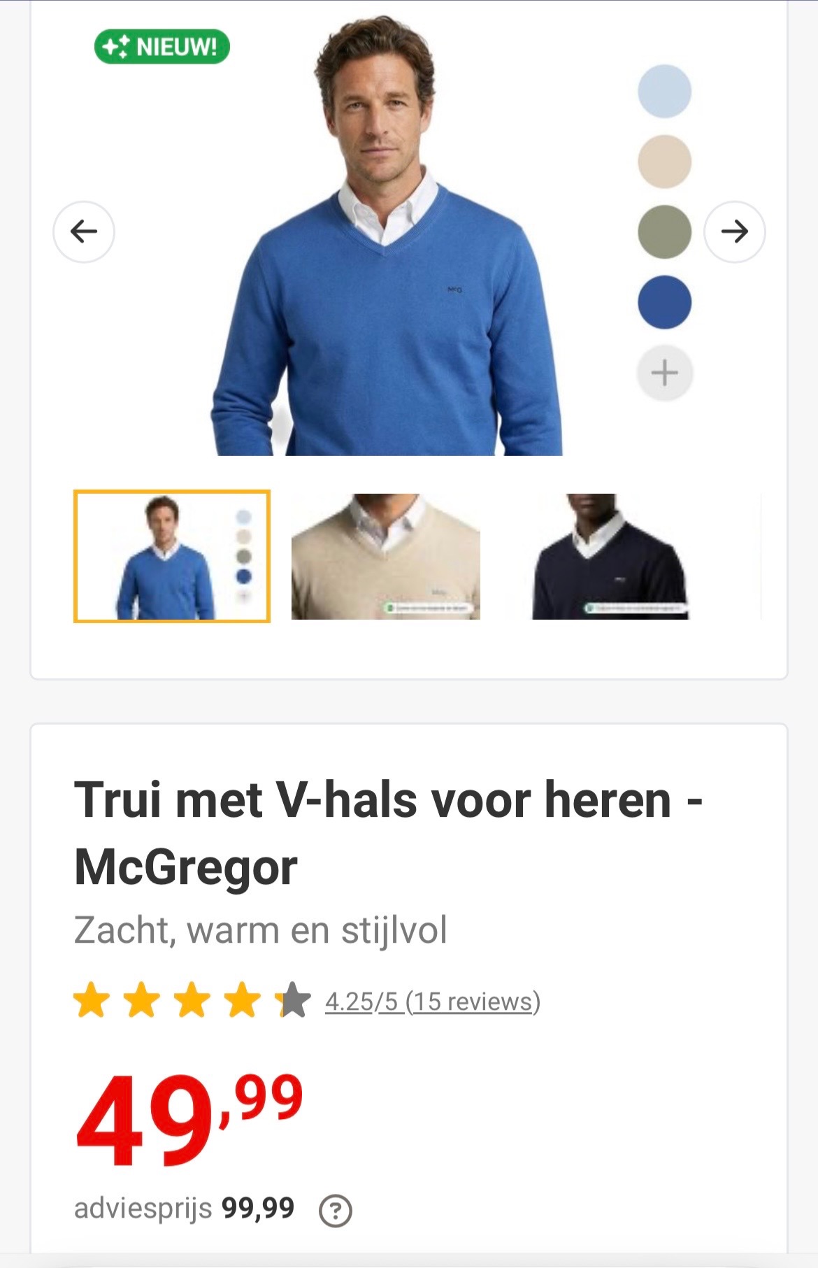 Trui met V-hals voor heren - McGregor voor 49,99€