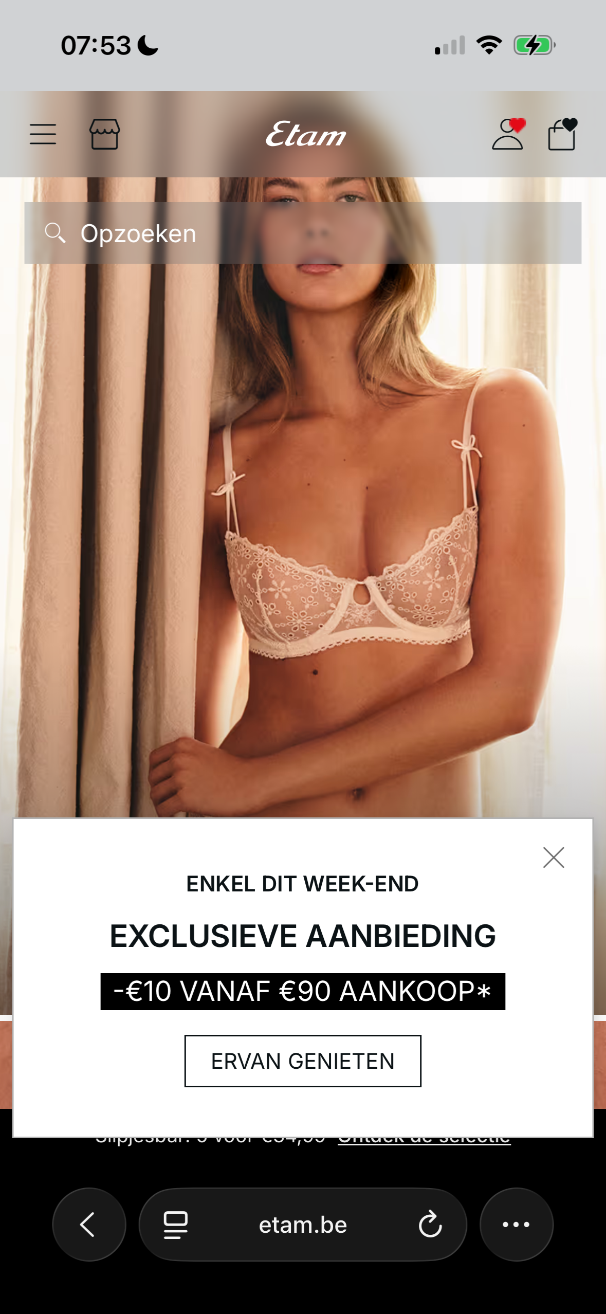-€10 bij Etam.