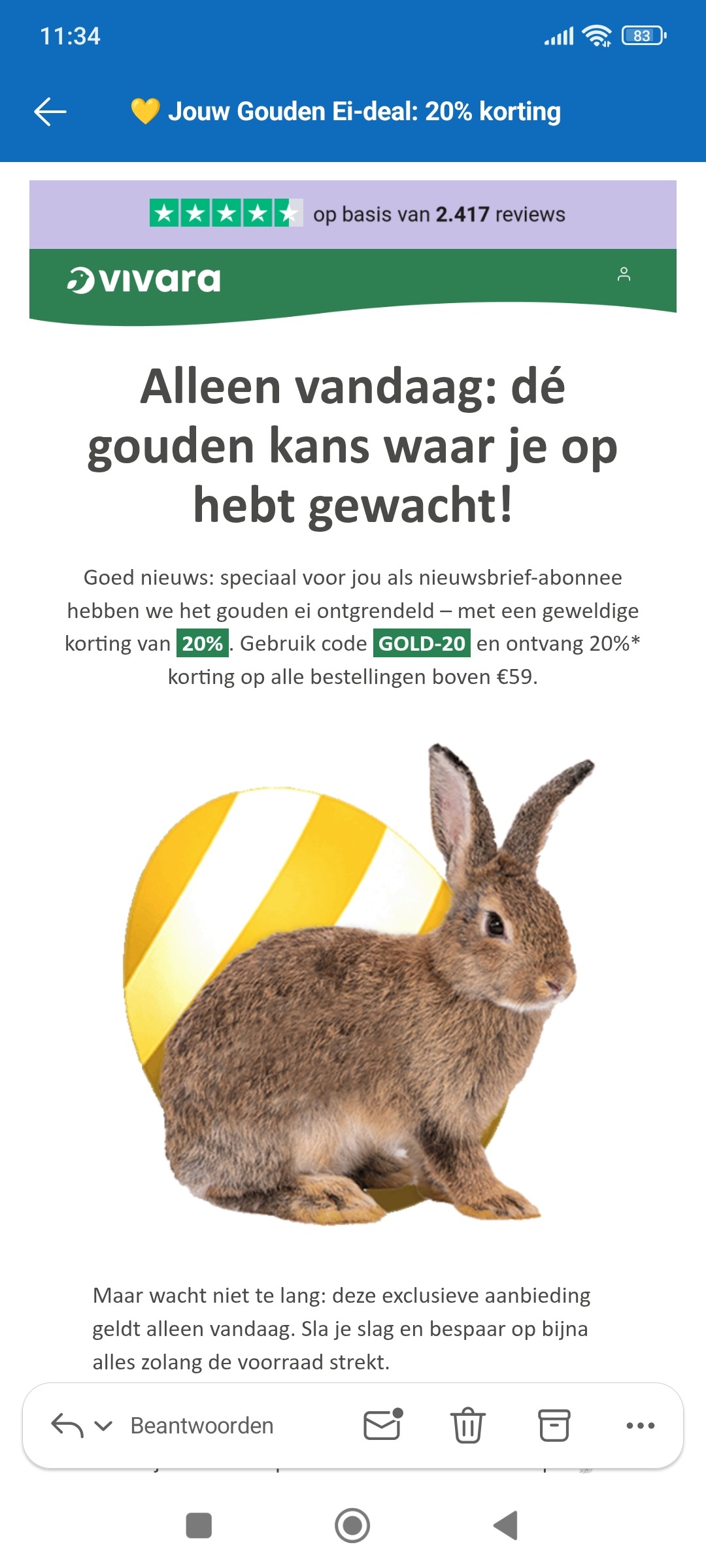 Vivara: 20% korting