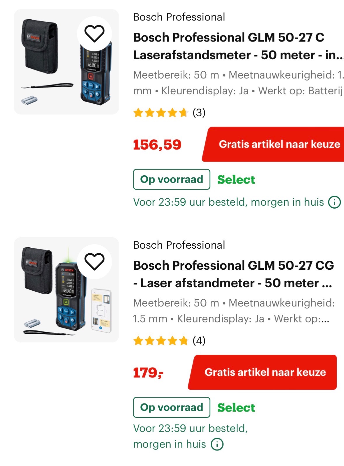 Bosch pro deal bij Bol