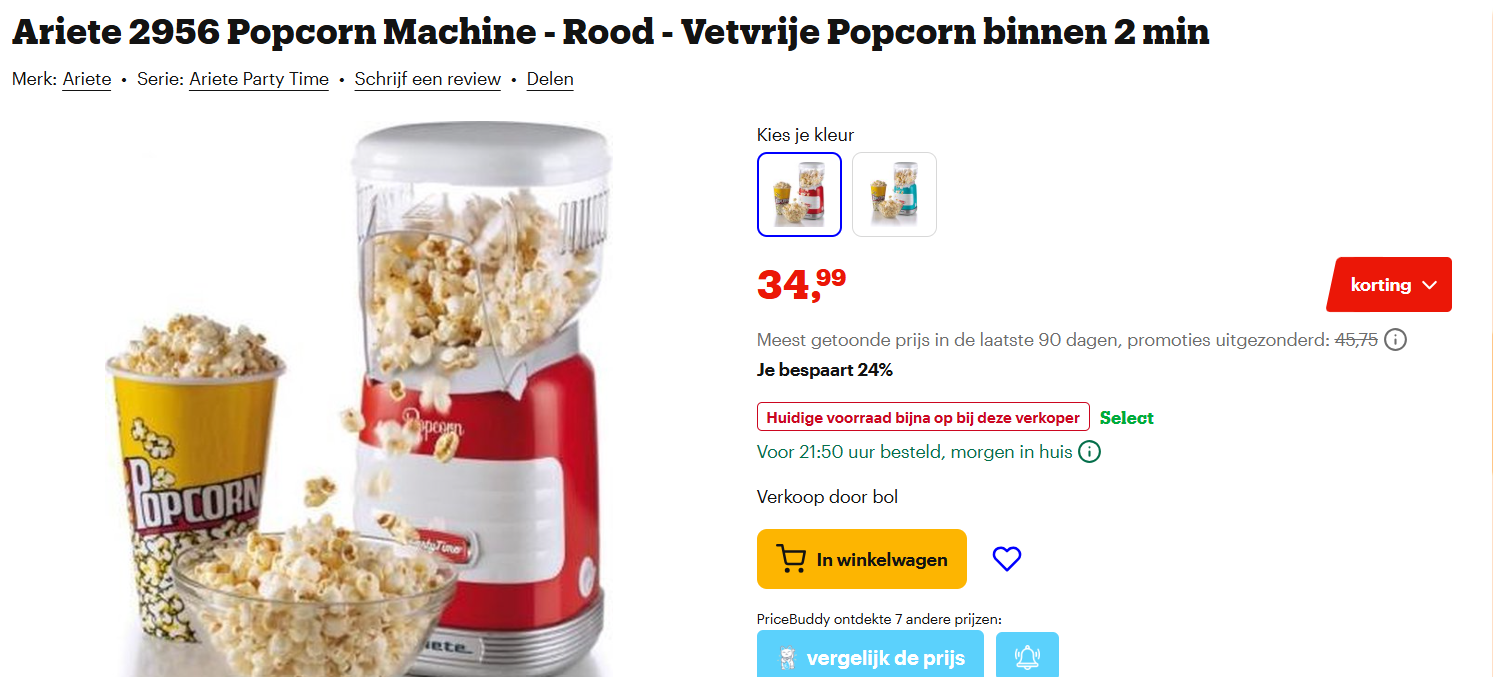 Ariete 2956 Popcorn Machine