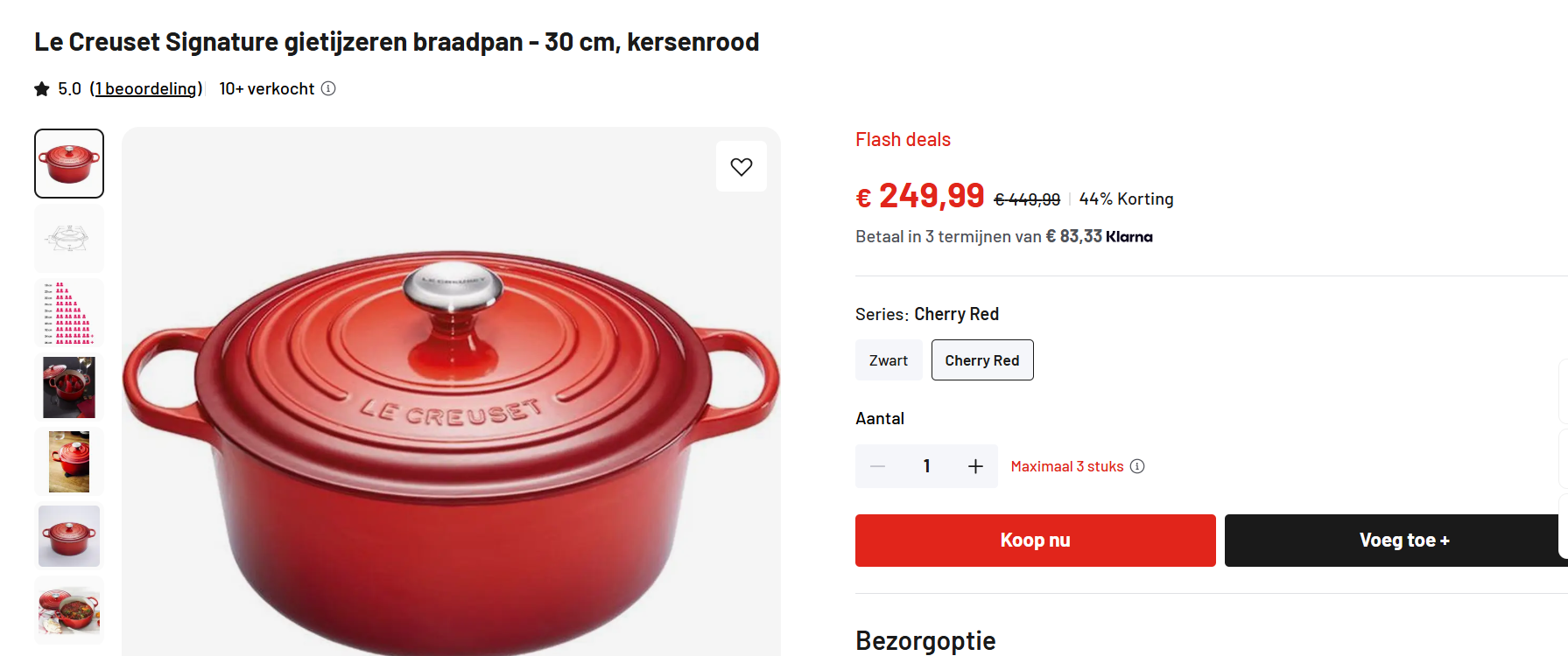 Le Creuset Signature gietijzeren braadpan - 30 cm, kersenrood