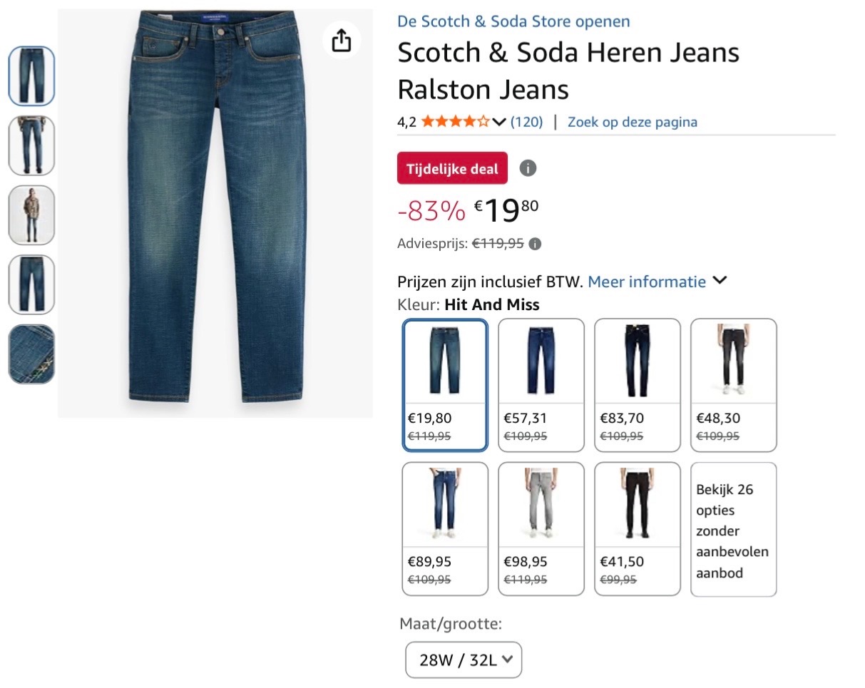 Scotch & Soda Heren Jeans Ralston Jeans 28/32 -83%