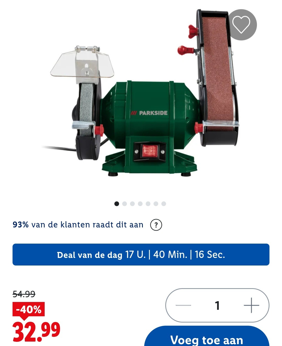 Parkside staande bandschuurmachine en slijpmachine -40%
